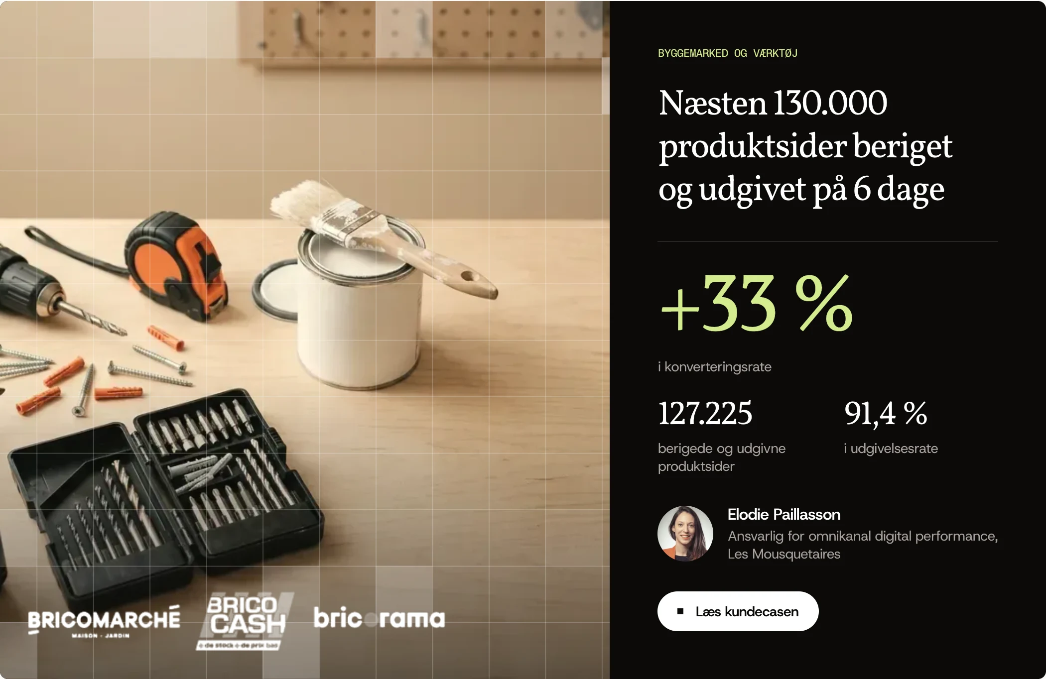 Kundecase Les Mousquetaires: næsten 130.000 produktsider beriget og udgivet på 6 dage, +33 % i konverteringsrate. Læs kundecasen